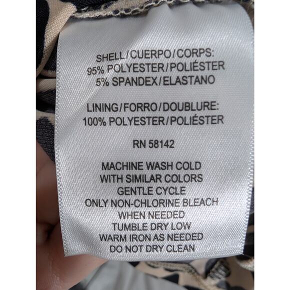 London Times Woman Tan Black Animal Print Dress Size 24W NWT - Picture 10 of 11